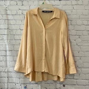 Karl Lagerfeld Linen Yellow Blouse SZ M